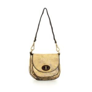 NEW CAMPOMAGGI women's hasni closed crossbody bag in gold + brown